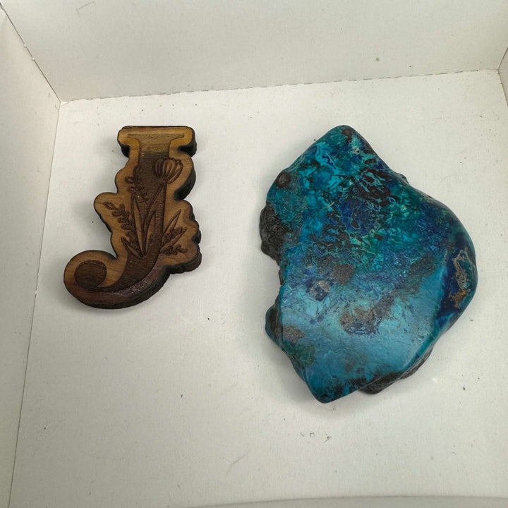 Shattuckite w/ Chrysocolla Slice - Tumbled and Stabilized - Mexico