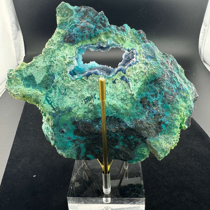 Shattuckite w/ Chrysocolla Malachite and Quartz - Mexico