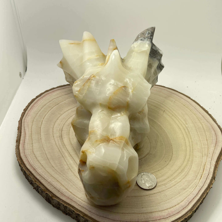 Afghan Jade /  Banded Calcite Dragon Head Sculpture