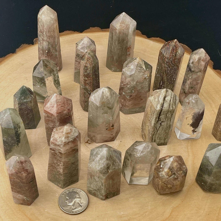 The 1000 Layer Garden Quartz (Lodolite) Point - 3 Pack