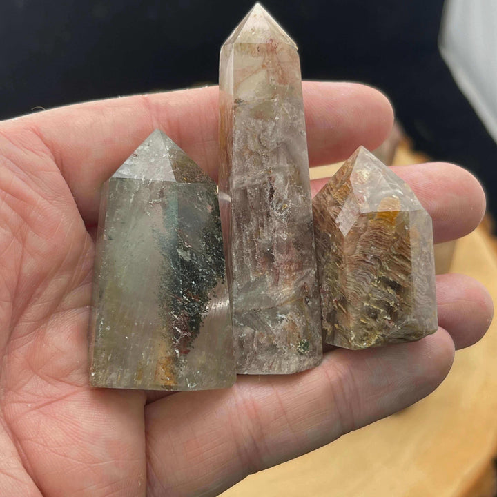 The 1000 Layer Garden Quartz (Lodolite) Point - 3 Pack