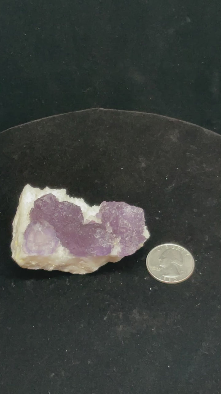 Purple Fluorite on Quartz - La Lupita, Mexico