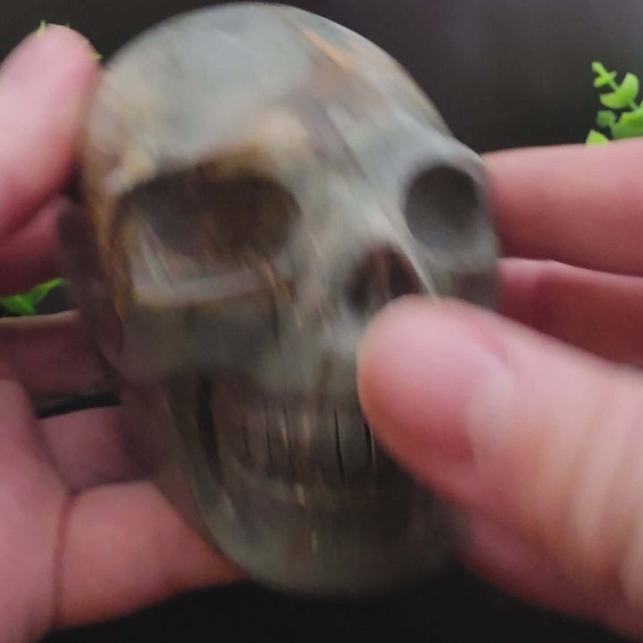 Cherry Creek Jasper Skull Carving - 4.5in