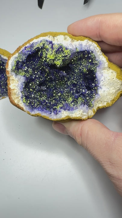 Dyed Aura Agate Geode