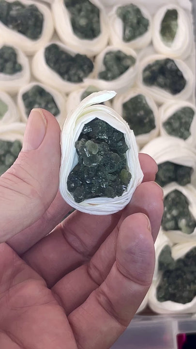 Prehnite w/ Epidote Thumbnail Specimen - Morocco