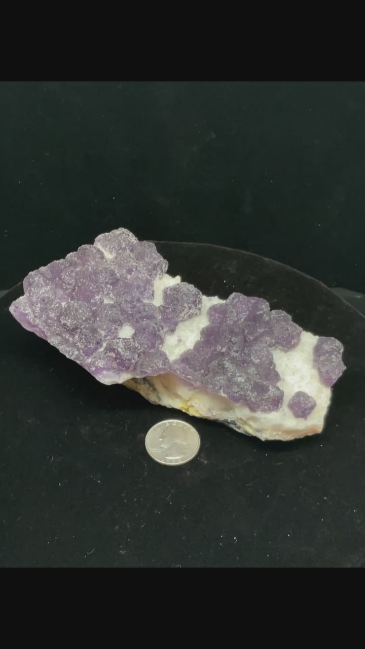 Purple Fluorite on Quartz - La Lupita, Mexico