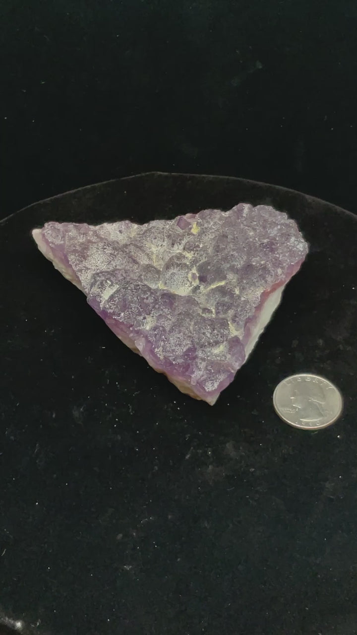 Purple Fluorite on Quartz - La Lupita, Mexico