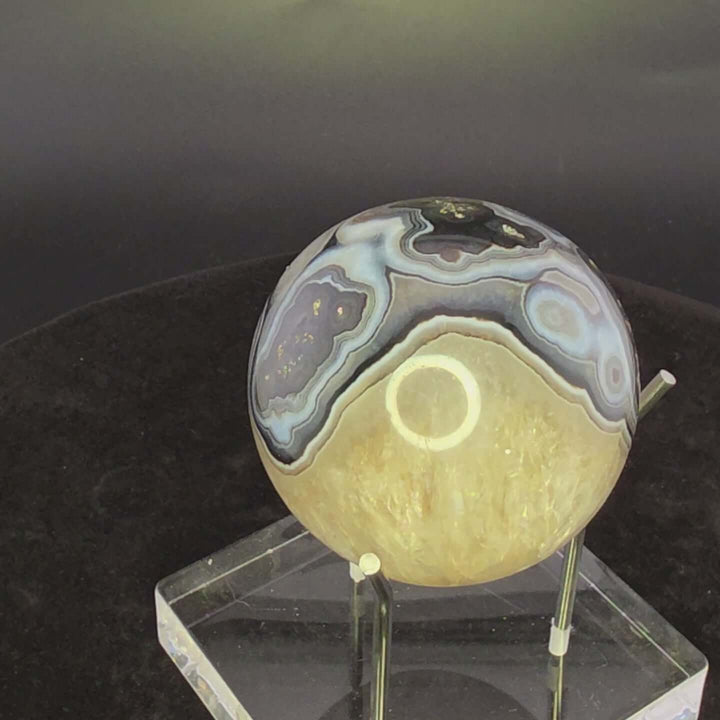 Black Phantom Agate Sphere