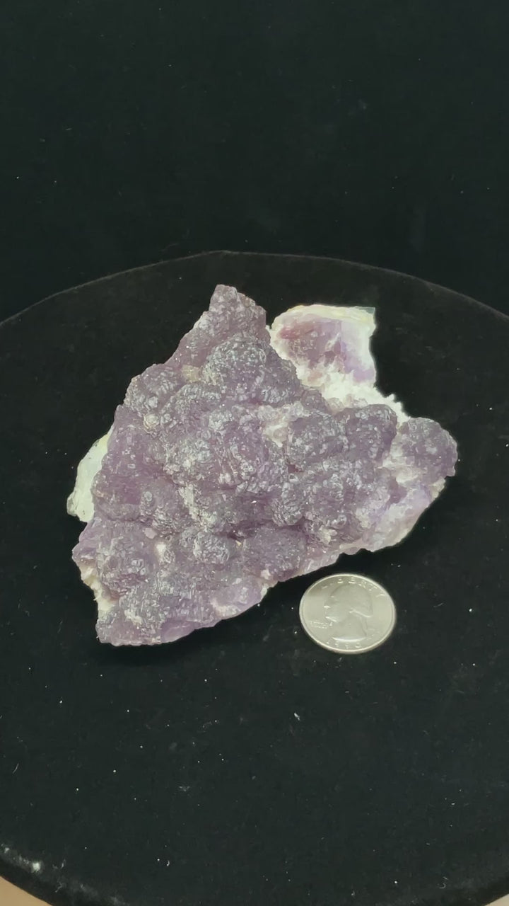 Purple Fluorite on Quartz - La Lupita, Mexico