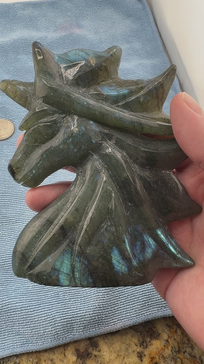 Natural Crystal Unicorn Carving