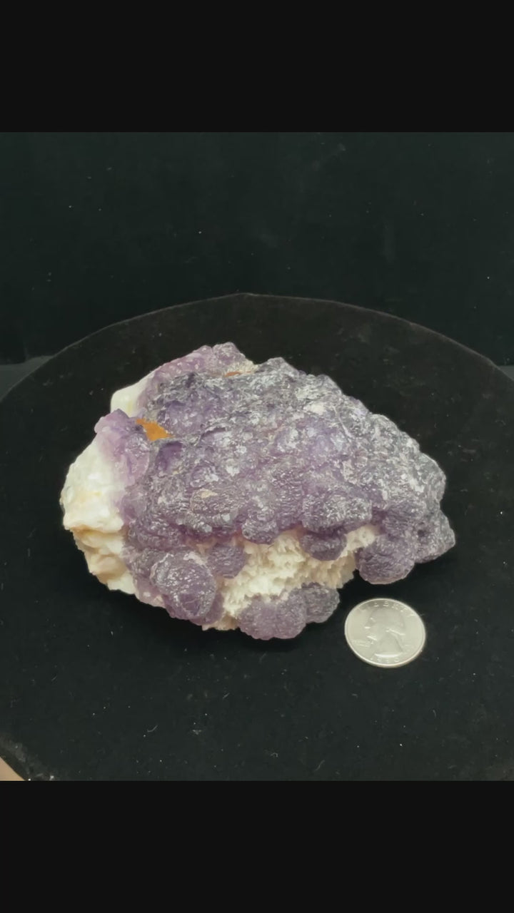 Purple Fluorite on Quartz - La Lupita, Mexico