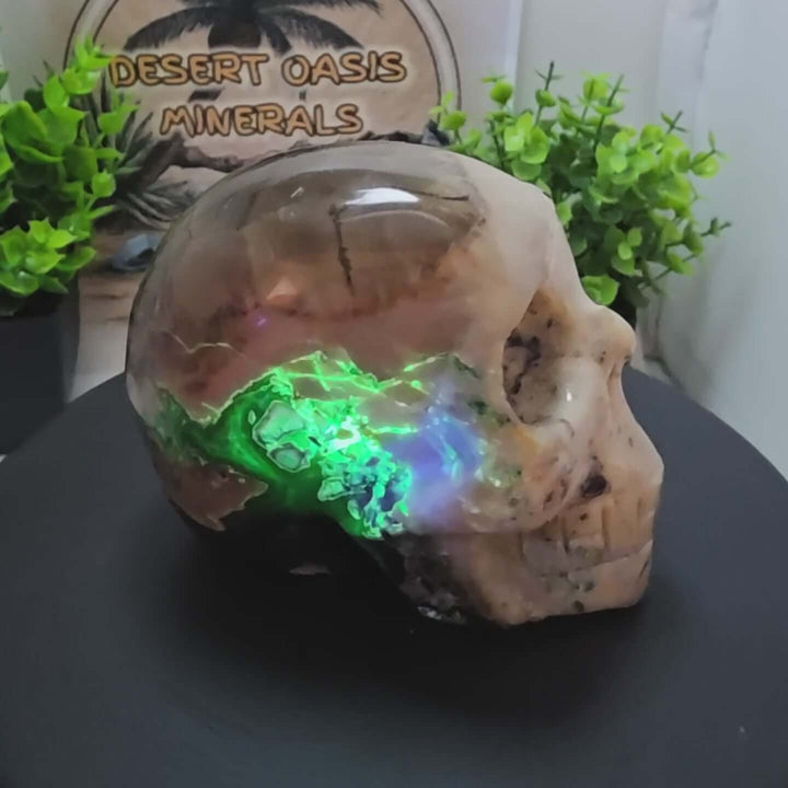 Volcano Agate Skull Carving - 3.25 inch