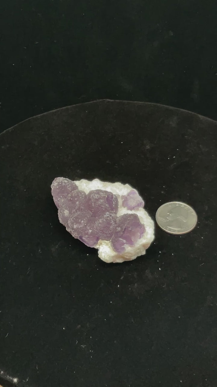 Purple Fluorite on Quartz - La Lupita, Mexico