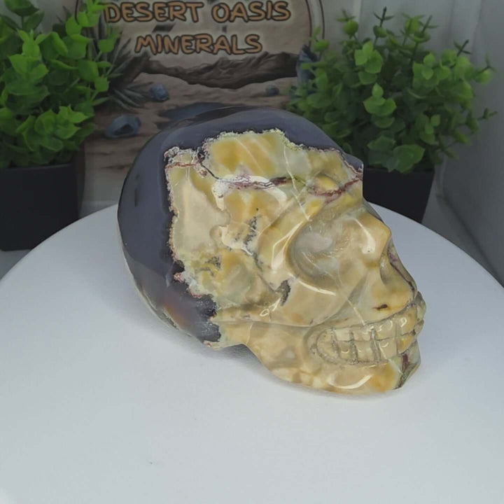 Volcano Agate Skull Carving - 3 inch