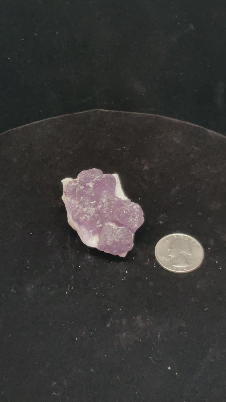 Purple Fluorite on Quartz - La Lupita, Mexico