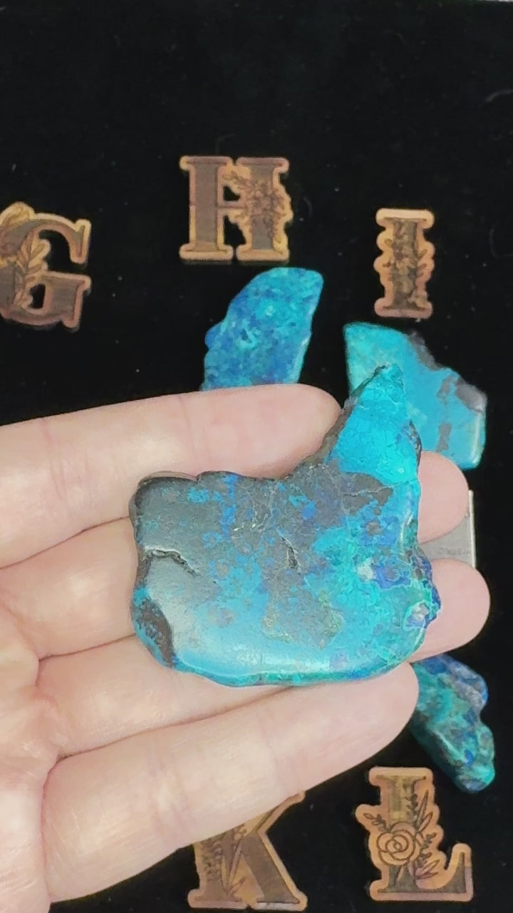 Shattuckite w/ Chrysocolla Slice - Tumbled and Stabilized - Mexico