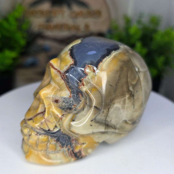 Volcano Agate Skull Carving - 3 inch