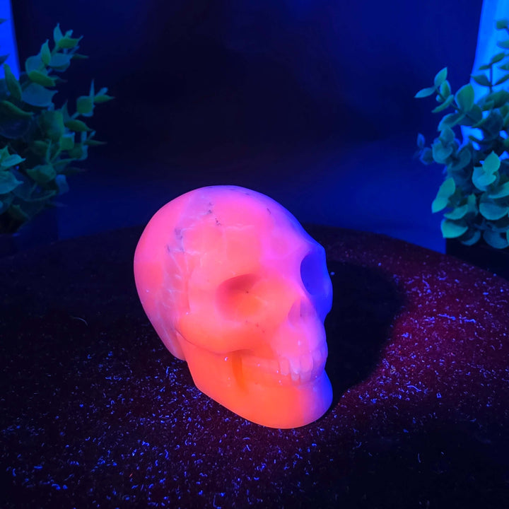 Kunzite Mineral Skull Carvings