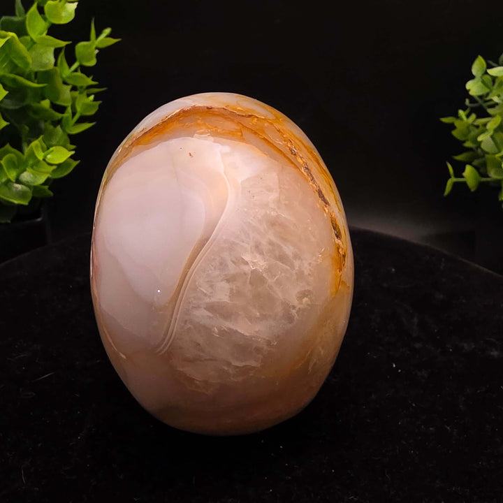 White Banded Agate Skull Carving - 3.5 Inch