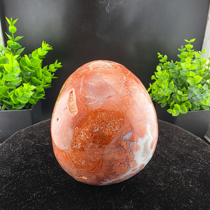 Cotton Candy Agate Skull Carving - 5in