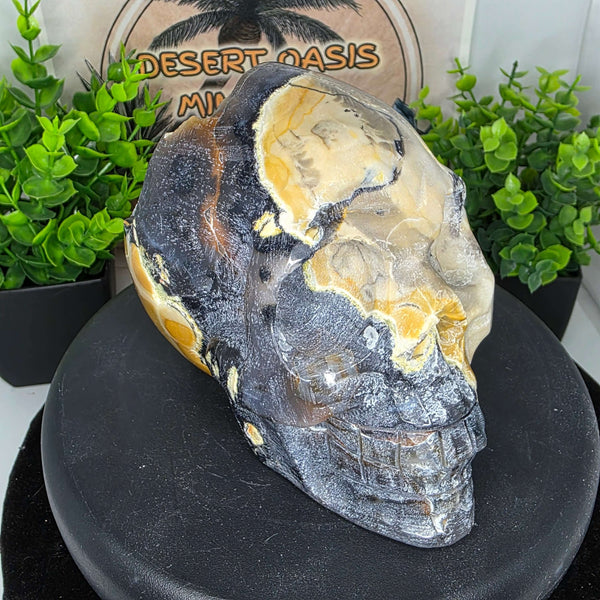 Volcano Agate Skull Carving - 4.5in