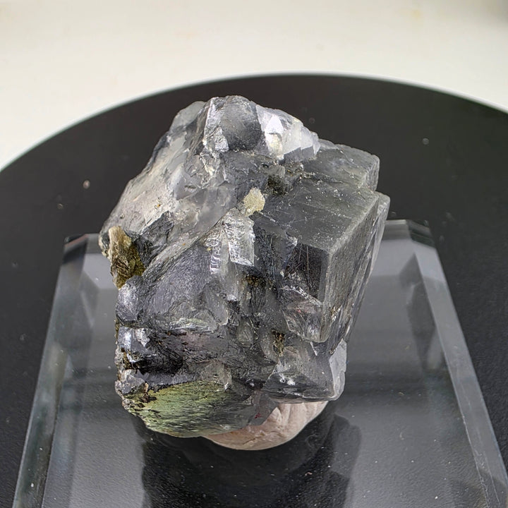 Fluorite Specimen - Yaogangxian Mine China showcasing intergrown crystals with sharp edges and notable color zoning.