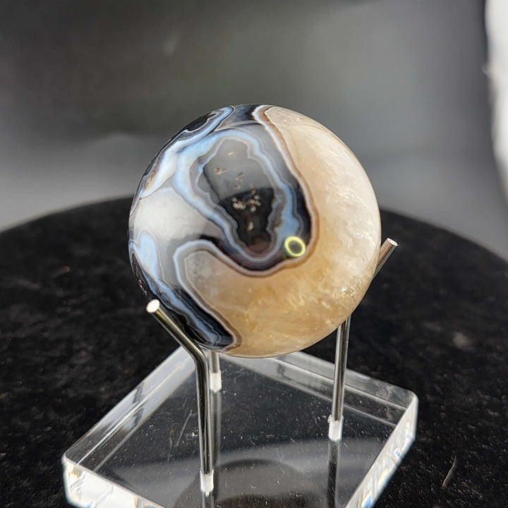 Black Phantom Agate Sphere