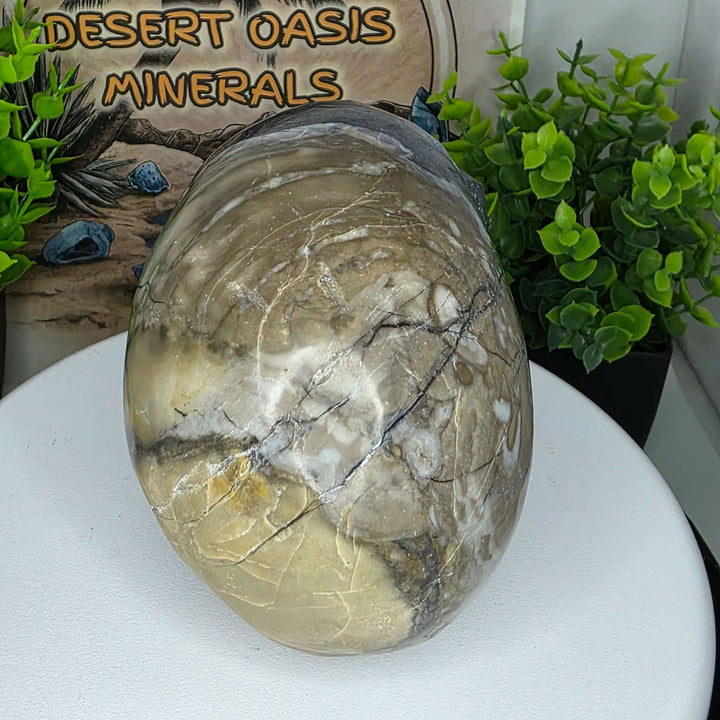 Volcano Agate Skull Carving - 4 inch