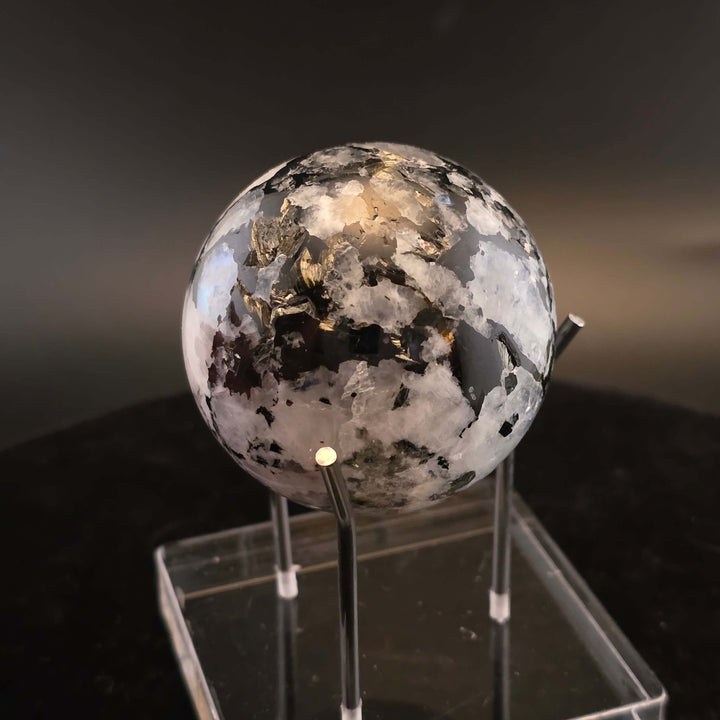 Polished Rainbow Moonstone Sphere - 49mm