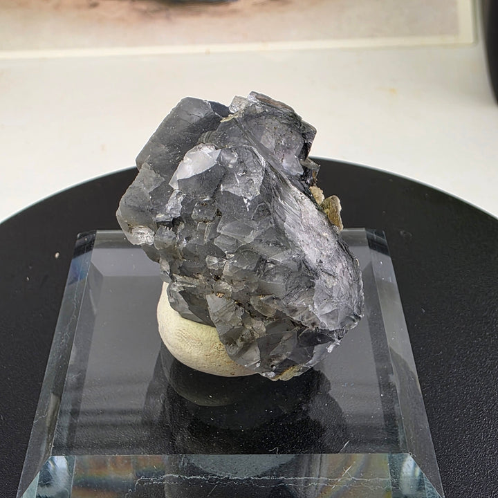 Fluorite Specimen - Yaogangxian Mine China showcasing intergrown crystals with sharp edges and notable color zoning.