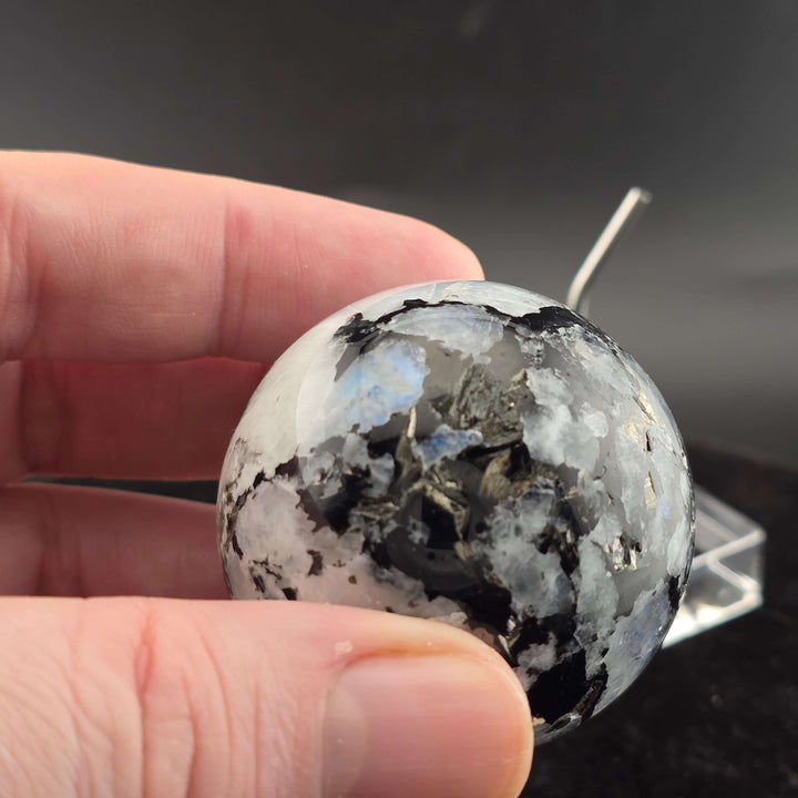 Polished Rainbow Moonstone Sphere - 49mm