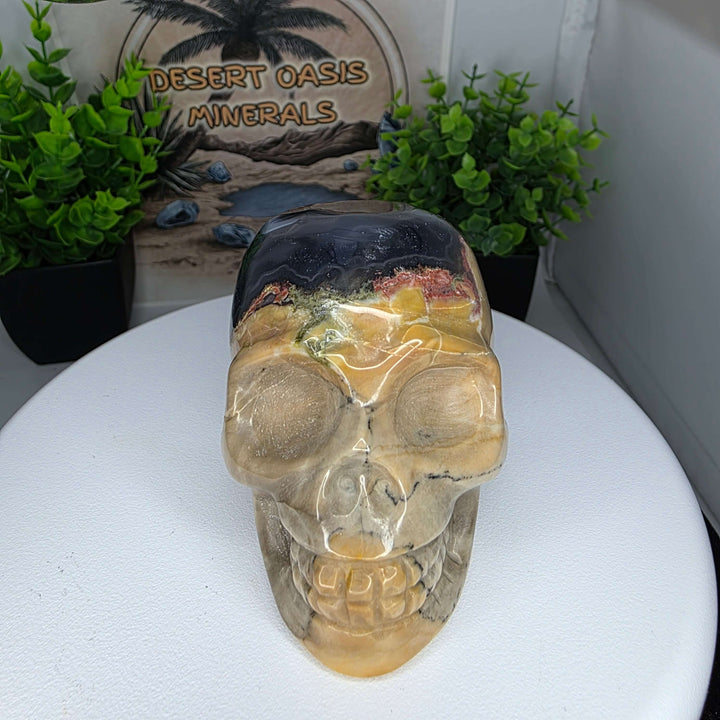 Volcano Agate Skull Carving - 3 inch