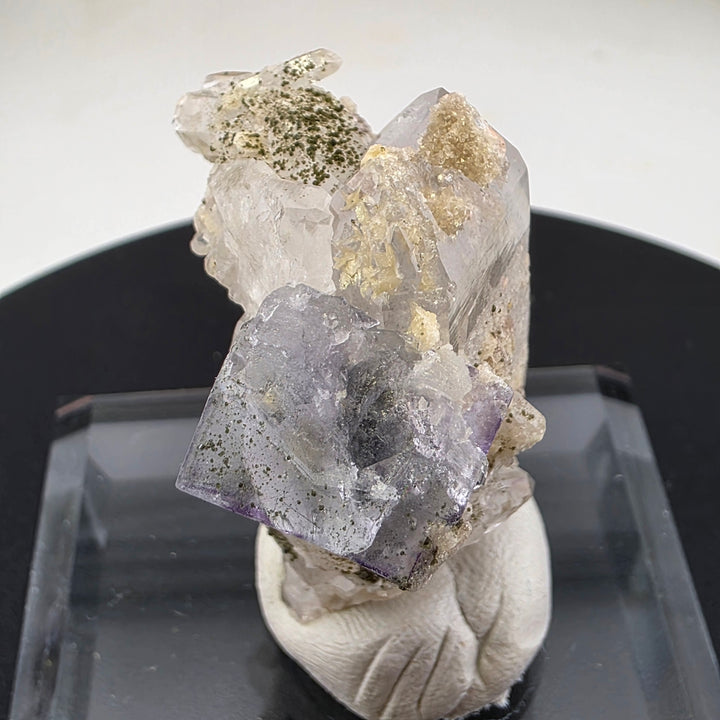 Fluorite Specimen - Yaogangxian Mine China showcasing beautiful quartz point with intergrown fluorite crystals.