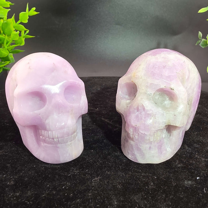 Kunzite Mineral Skull Carvings