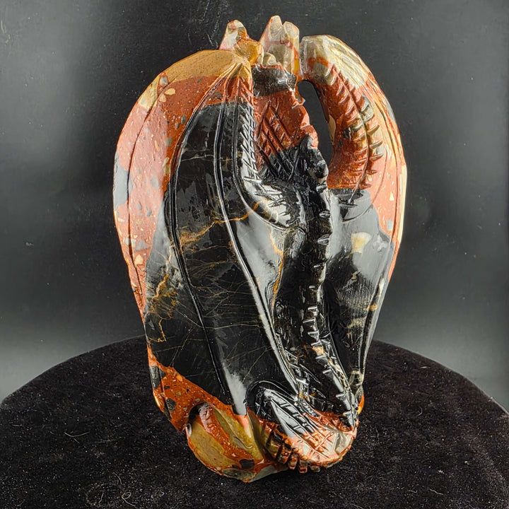 Jasper Sitting Dragon Carving
