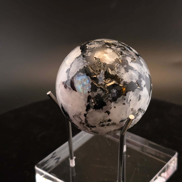 Polished Rainbow Moonstone Sphere - 49mm