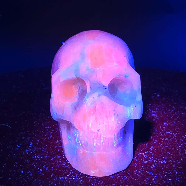 Kunzite Mineral Skull Carvings