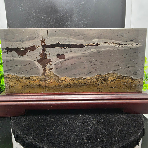 Picture Jasper Rectangle Crystal Display with Stand