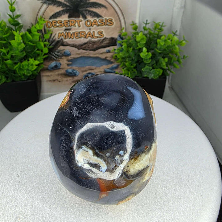 Volcano Agate Skull Carving - 3 inch