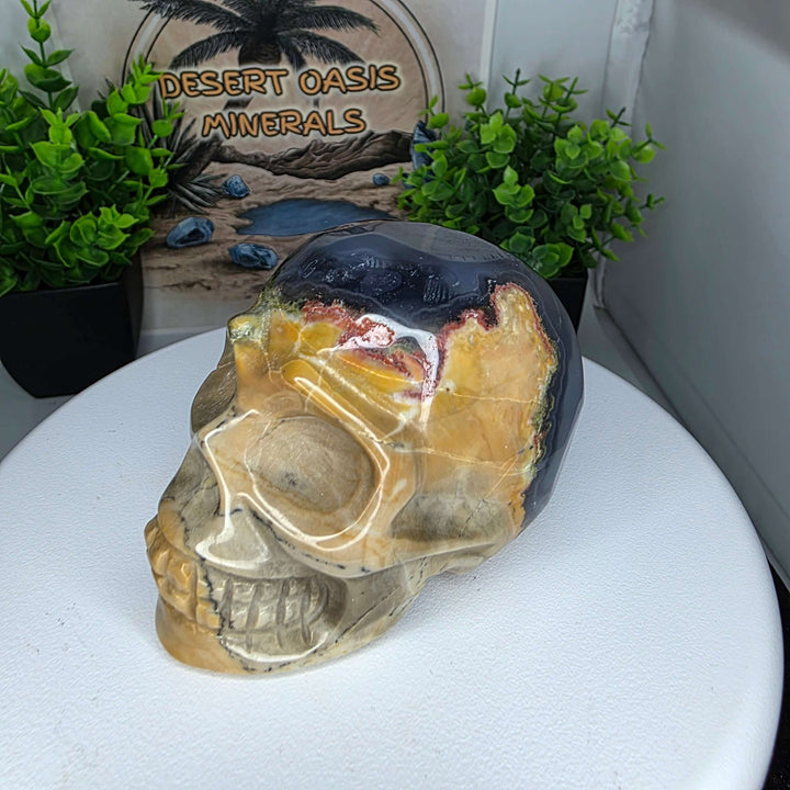 Volcano Agate Skull Carving - 3 inch