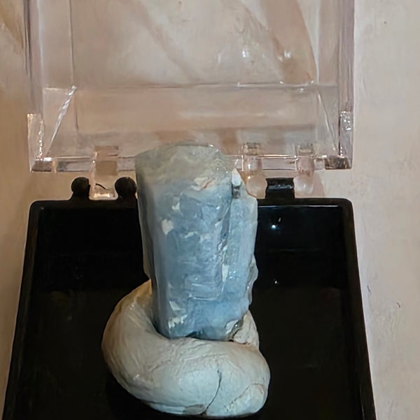 Aquamarine Thumbnail Specimen in Perky Box- Sonora River Mine, Aconchi, Mexico