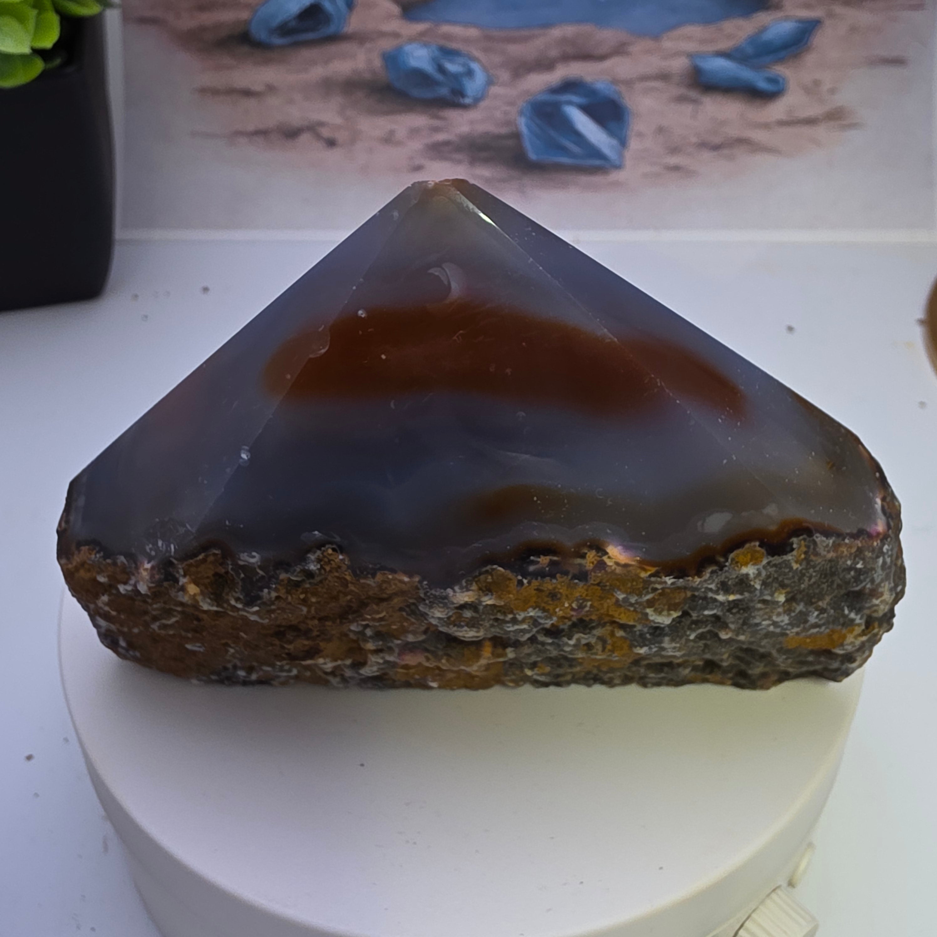 Shewal Point Brazil Half Polished Brazilian Agate Point - Natural Elegance